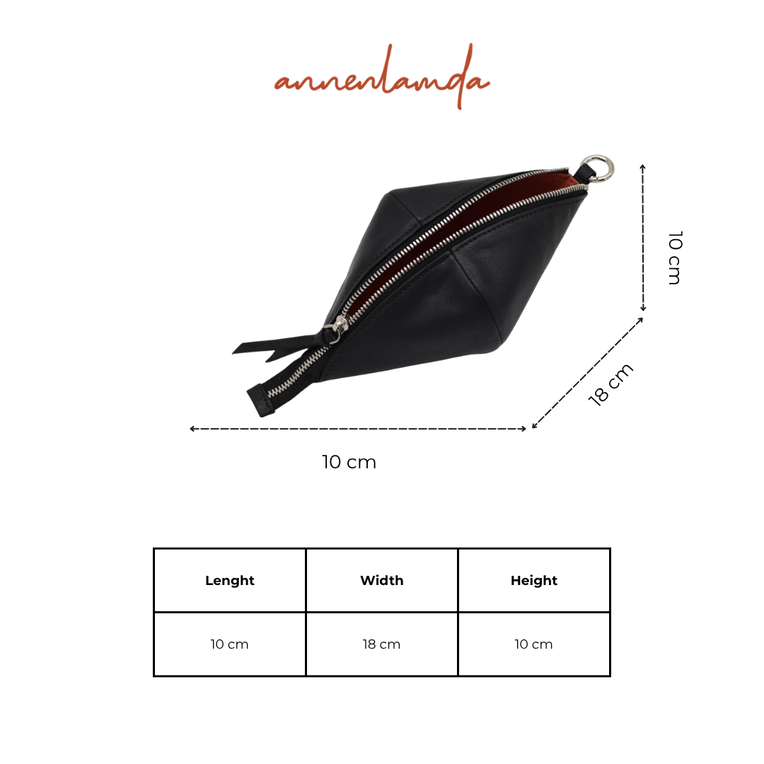Túi da bò lót cừu nhung hình Croissant Nhỏ AN-ACBK008