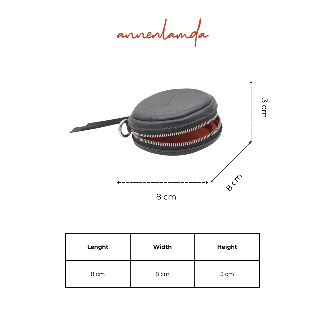 Túi da bò lót cừu nhung hình Bánh Dày AN-ACBK004