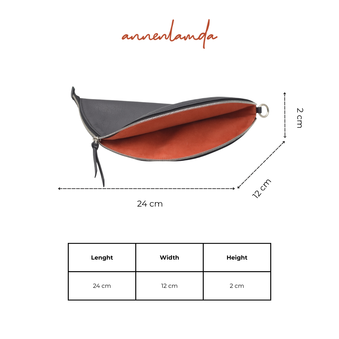 Túi da bò lót cừu nhung hình bánh xèo AN-ACBK002