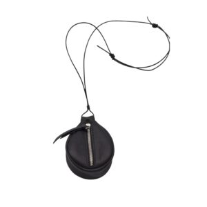 Túi mini da bò lót cừu nhung hình Bánh Ít Lá Gai AN-ACBK009