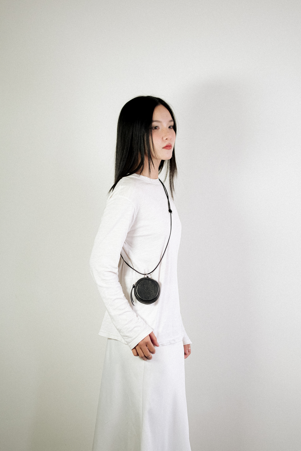 Túi da bò lót cừu nhung hình Bánh Dày AN-ACBK004